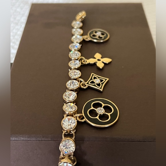 Louis Vuitton Gold Tone Crystal Bracelet - Picture 5 of 10